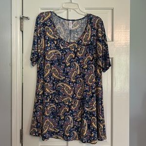 LuLa Roe womens long sleeve top. Multicolored paisley pattern, size XL